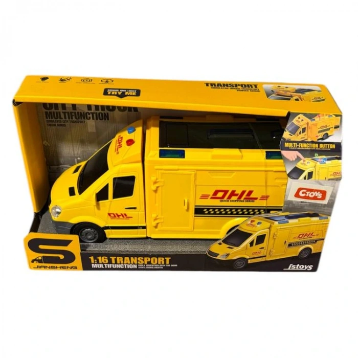 CTOY-JS126F JIANSHENG IŞIKLI SESLİ PİLLİ TRANSPORT ARACI 1:16 3+