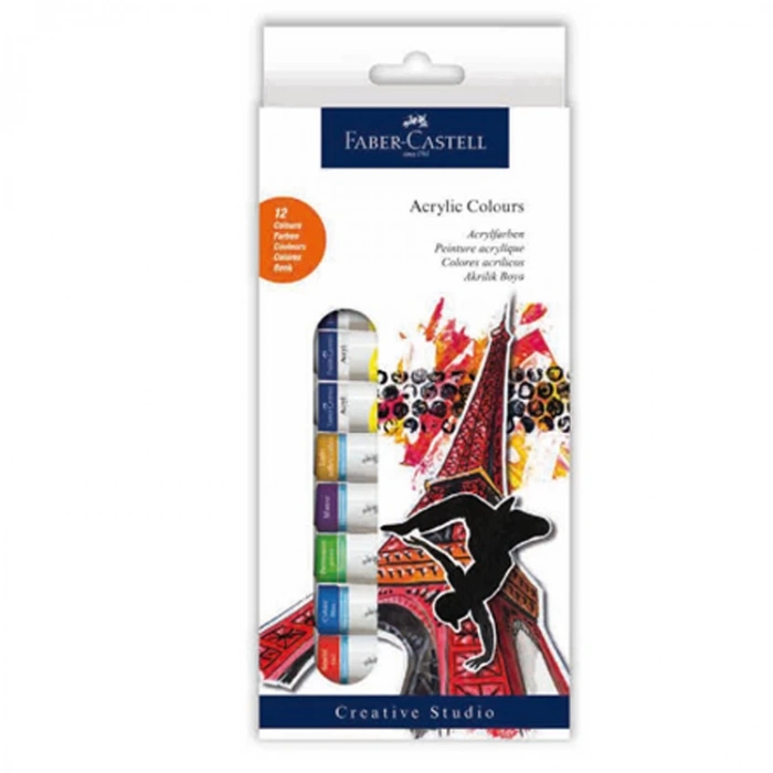 FABER CASTELL AKRİLİK BOYA 12ML.TÜP 12 RENK