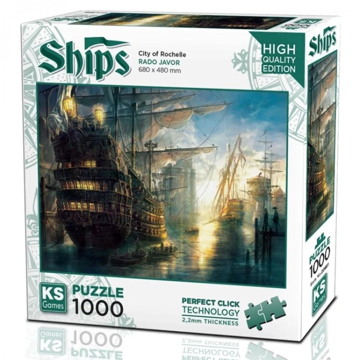 KS GAMES 20681 CITY OF ROCHELLE 48x68cm YAPBOZ/PUZZLE 1000 PARÇA