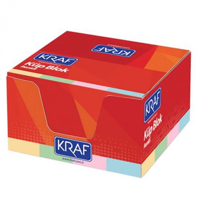 KRAF KÜP BLOK RENKLİ NOT KAĞIDI 8X8 CM 117G