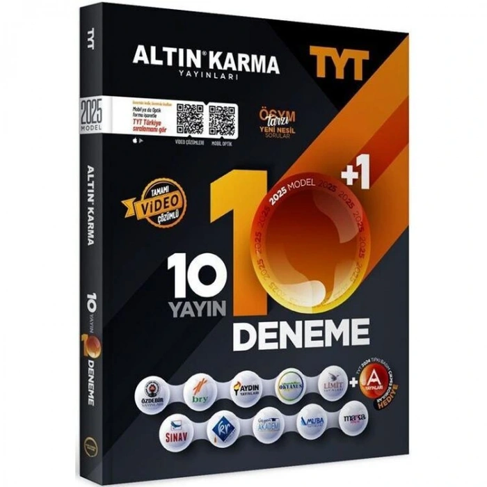 ALTIN KARMA 2025 TYT 10+1 DENEME SETİ (10 FARKLI YAYIN 10 FARKLI DENEME)