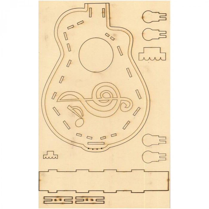 KUMTOYS AHŞAP TOM-3051 AHŞAP GİTAR PUZZLE 21X33