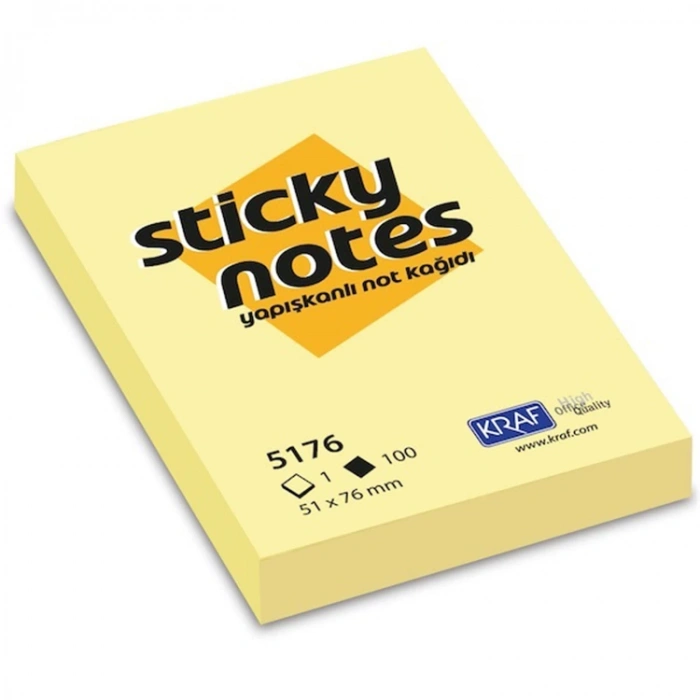 KRAF 5176 YAPIŞKANLI NOT KAĞIDI 51X76 SARI