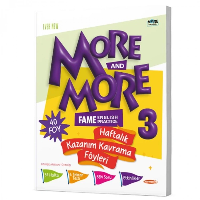 KURMAY ELT 3. SINIF MORE & MORE HAFTALIK KAZANIM KAVRAMA FÖYLERİ (40 FÖY)