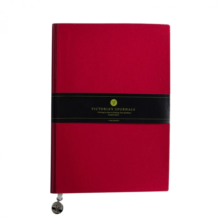 VICTORIAS JOURNALS 1075 SMYTH RUGAN ESNEK KAPAK 14.8x21cm 80gr. 96YP. ÇİZGİLİ DEFTER KIRMIZI