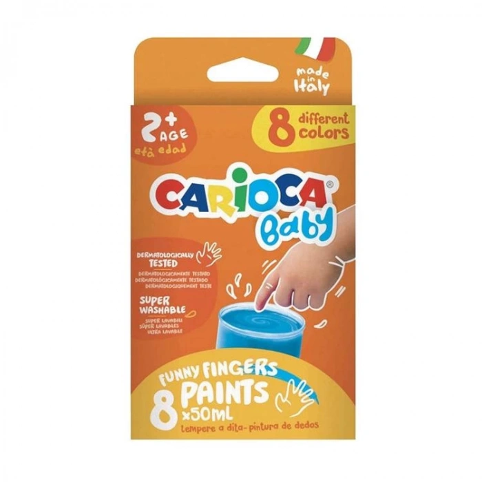 CARIOCA 43174  BABY PARMAK BOYASI 50 ML 8 RENK - 1 SET