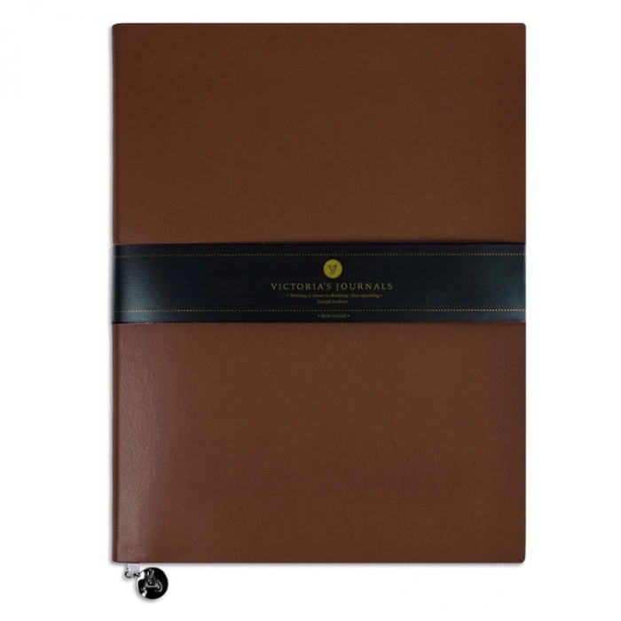 VICTORIAS JOURNALS 1785 SMYTH FLEXY SOFT COVER NOTEBOOK VEGAN DERİ 19x25cm 80gr. 192 SYF ÇİZGİLİ DEFTER KAHVERENGİ