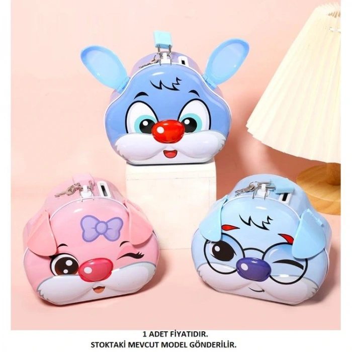 HUN BEST S-191-2 (13-10)  TAVŞAN KİLİTLİ METAL KUMBARA 3+ - TEKLİ