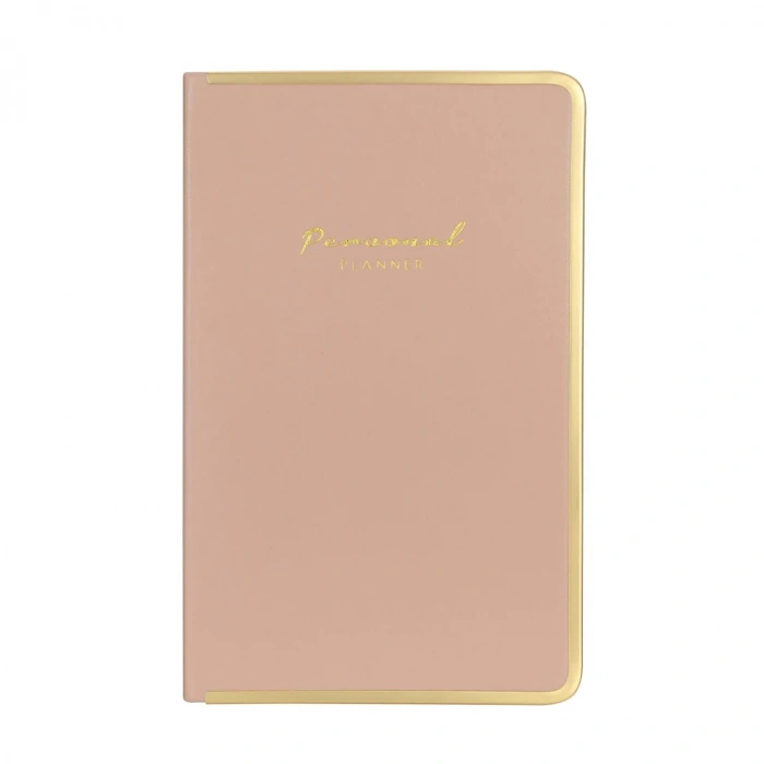 VICTORIAS JOURNALS MONACO 0233 VEGAN DERİ SERT KAPAK 13x21 100gr.160 SYF. PLANNER ÇİZGİLİ DEFTER PUDRA