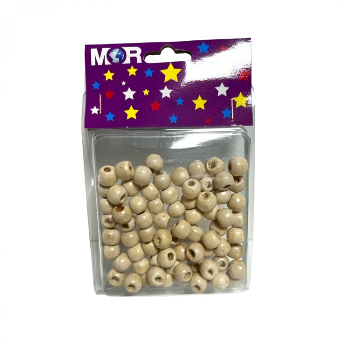MOR 590196 AHŞAP NATUREL BONCUK