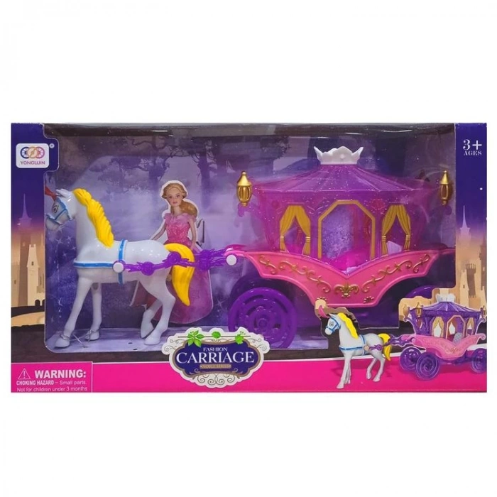 CANEM SS100A-B FASHION CARRIAGE ATLI ARABA OYUN SETİ 3+