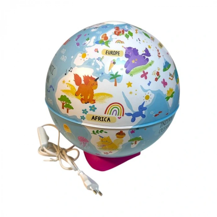 GÜRBÜZ 92255 26 CM IŞIKLI ABAJUR KÜRE DESENLİ UNICORN ADVENTURE