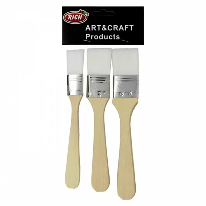 RİCH 78-11228 EKONOMİK SERİ BEYAZ SENTETİK, NATUREL SAPLI 3LÜ ZEMİN FIRÇA SETİ