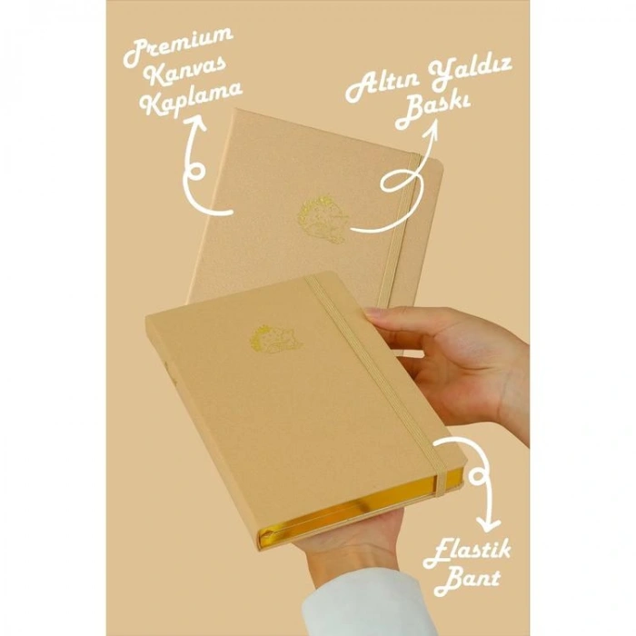 VICTORIAS JOURNALS 1649 BUJO KETEN SERT KAPAK 14X21 160gr.96YP. NOKTALI DEFTER BEJ