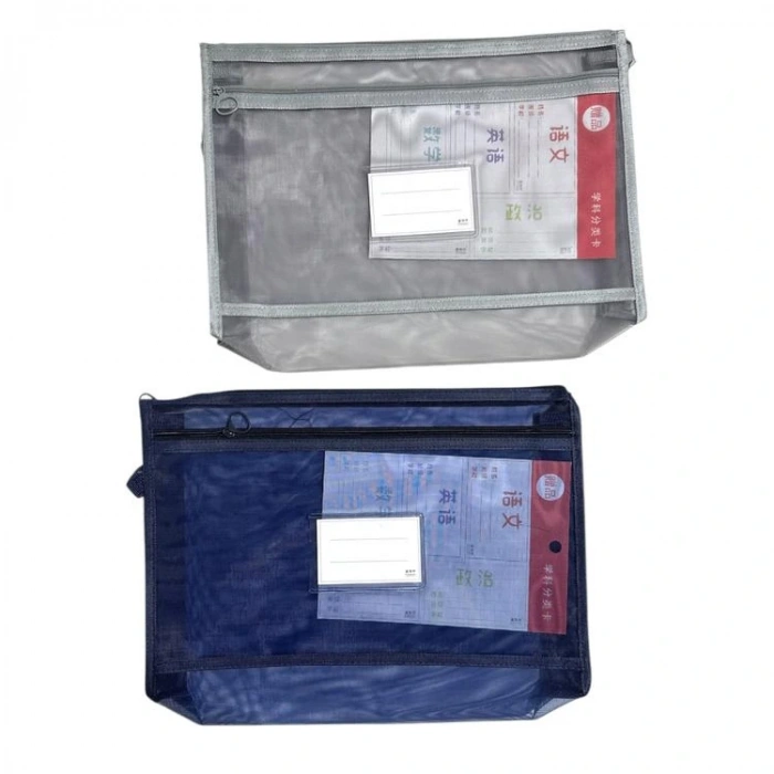 ODAK JD-4202 ÇİFT FERMUARLI FİLELİ PVC KART BÖLÜMLÜ A4 DOSYA (MESH DOSYA) - TEKLİ