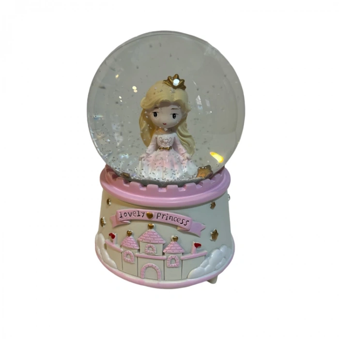 YLZ JM21C03 BÜYÜK BOY SESLİ IŞIKLI LOVELY PRINCESS KAR ATAN KAR KÜRESİ