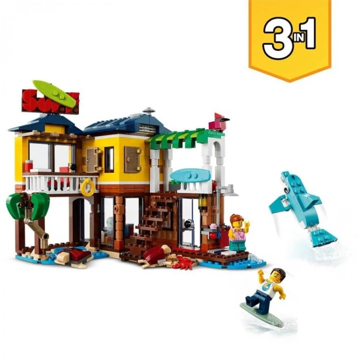 LEGO CREATOR 31118  3Ü 1 ARADA SÖRFÇÜ PLAJ EVİ 564 PARÇA 8+