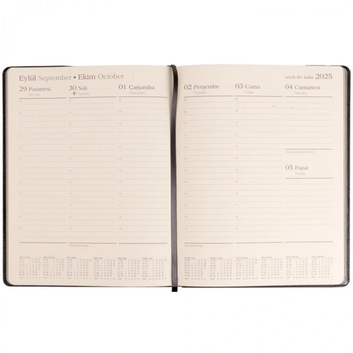 ECE 18X24  ALAÇATI HAFTALIK AJANDA LASTİKLİ - KIRMIZI