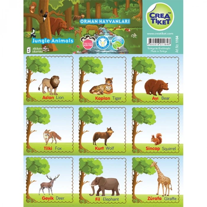 CREA ETİKET  - ÇİFTLİK HAYVANLARI & ORMAN HAYVANLARI 1164