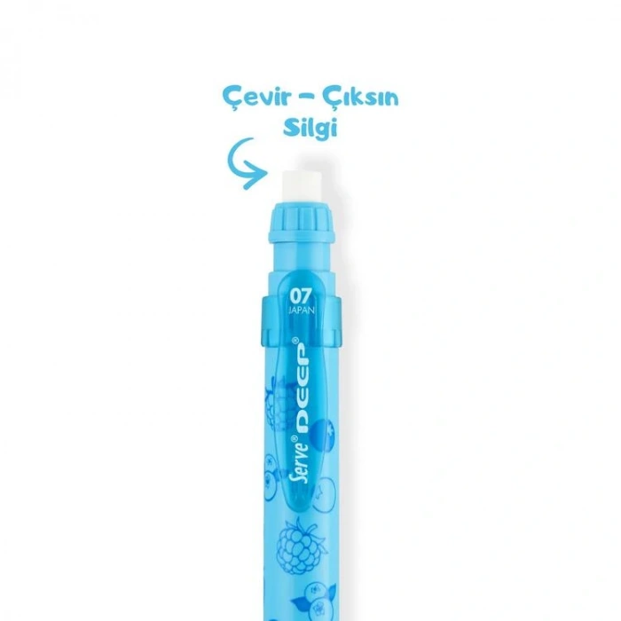 SERVE DEEP VERSATİL KALEM 0.7 NEON MAVİ BÖGÜRTLEN