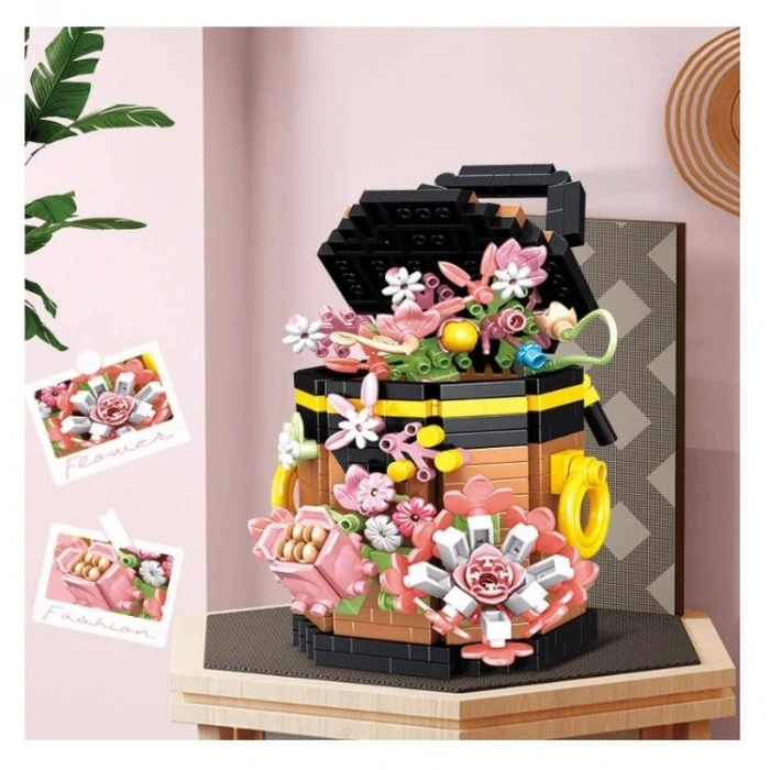 VAGONLIFE PANLOS YKO P1077 ÇANTA ÇİÇEK BUKETİ 633 PARÇA BLOCK OYUNCAK 6+