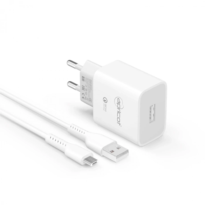 APRİCOT APC-U310M 3.4A BEYAZ MİCRO USB + ŞARJ ADAPTÖR SETİ