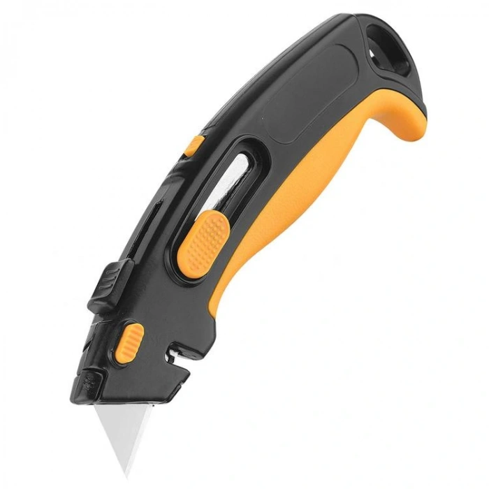 KRAF 676G  ALÜMİNYUM İŞ GÜVENLİĞİ 2 FONKSİYONLU + 2 YEDEK BIÇAKLI GENİŞ MAKET BIÇAĞI