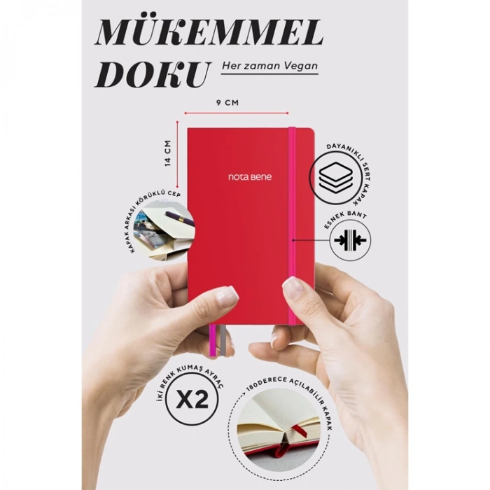 VICTORIAS JOURNALS NOTE BENE 9242 CLASSIC NOTEBOOK ESNEK KAPAK 9x14cm 70gr.400 SYF. ÇİZGİLİ DEFTER FUŞYA