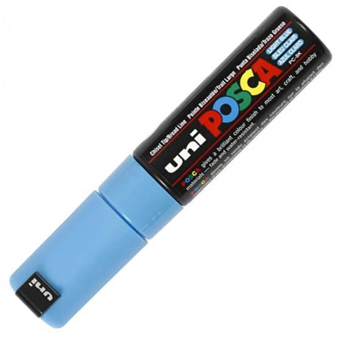 UNİ POSCA SU BAZLI POSTER MARKER PC-8K 8.0 mm AÇIK MAVİ