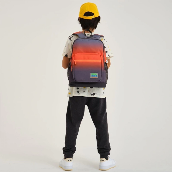 CORAL HIGH 23748 DÖRT BÖLMELİ TURUNCU GRİ RENK GEÇİŞLİ OKUL SIRT ÇANTASI