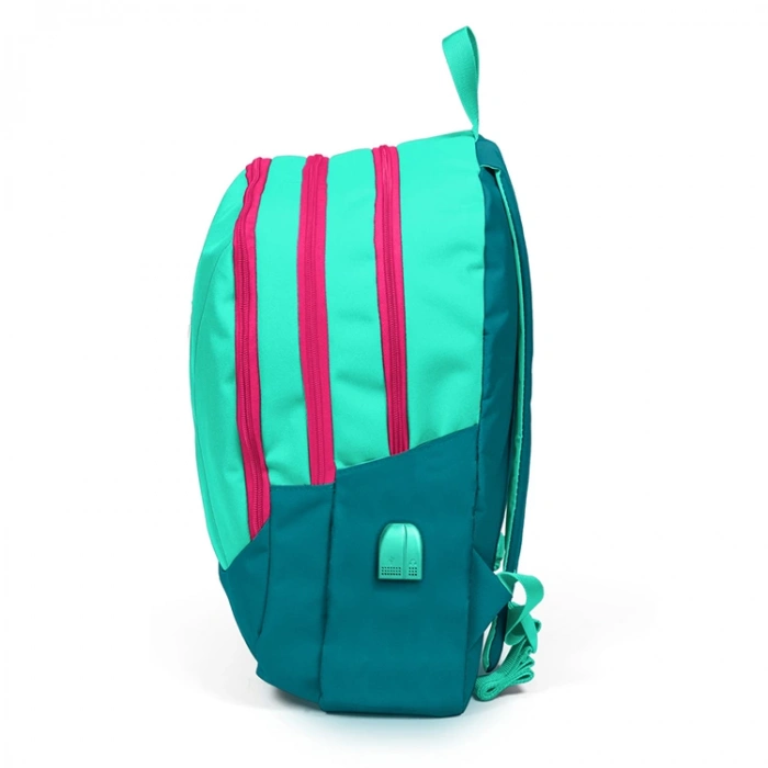 YAYGAN CORAL HIGH 23229 SU YEŞİLİ CİVİT USB + AUX SOKETLİ DÖRT BÖLMELİ SIRT ÇANTASI