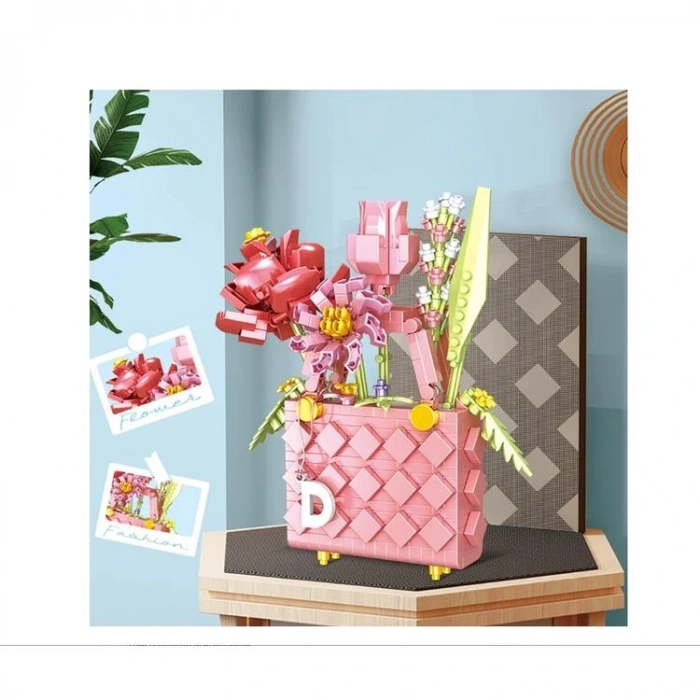 VAGONLIFE PANLOS YKO P1076 ÇANTA ÇİÇEK BUKETİ 572 PARÇA BLOCK OYUNCAK 6+