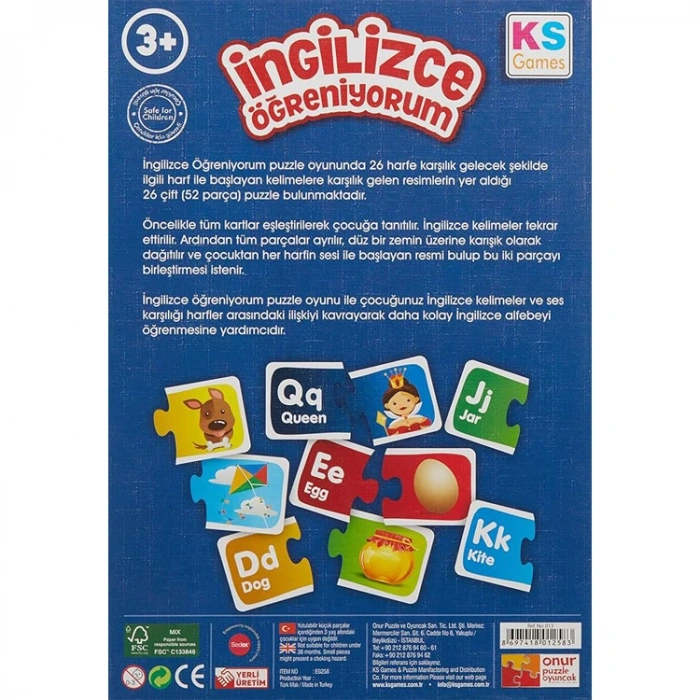 KS GAMES EG258 İNGİLİZCE ÖĞRENİYORUM 3+
