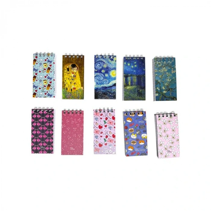 PRESTİJ 7X14 ÜSTTEN SPİRALLİ 112 YP KARTON KAPAK ÇİZGİLİ NOT DEFTERİ  -TEKLİ