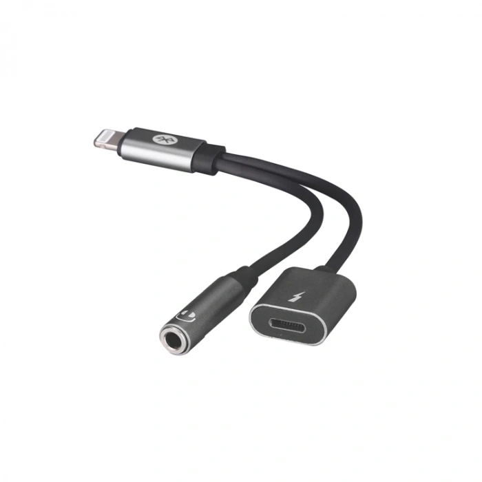 HYTECH HY-X045 GRİ 2IN 1 BLUETOOTH ŞARJ+KULAKLIK METAL ÇEVİRİCİ ADAPTÖR