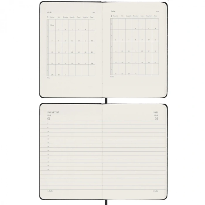 VICTORIAS JOURNALS 9189 9x14cm SERT KAPAK LASTİKLİ CEPLİ CLASSIC GÜNLÜK AJANDA - PEMBE