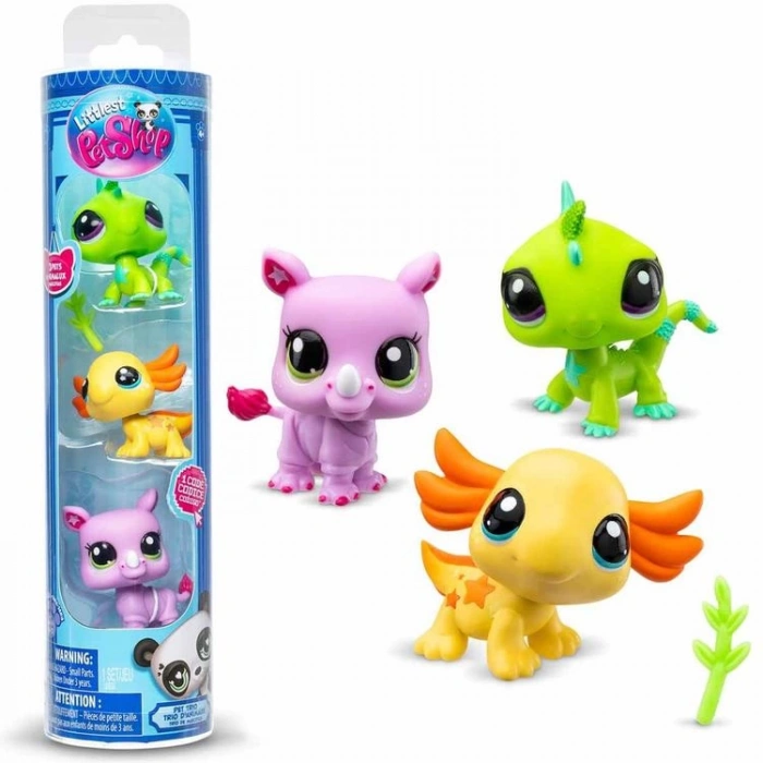 HASBRO 515 00557 LITTLES PET SHOP PET TRIO 3LÜ SET SU SAMURU, GERGEDAN, İGUANA VE AKSOLOTL 4+