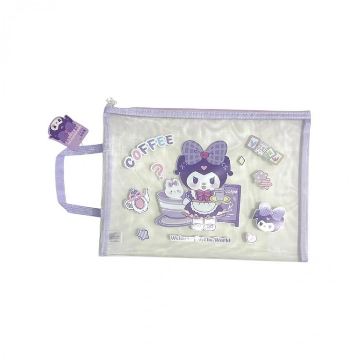 ODAK KT41055 FERMUARLI KUROMİ SAPLI FİLELİ A4 ÇANTA ( MESH DOSYA) - TEKLİ