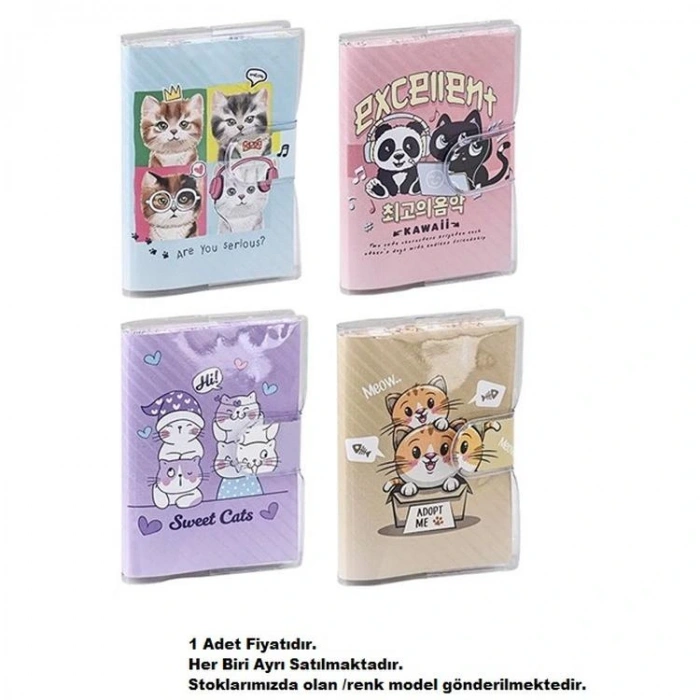 MİKRO NT-102 SWEET ANIMALS/ CUTE CATS PVC KAPAKLI CIRTLI ÇİZGİLİ NOT DEFTERİ