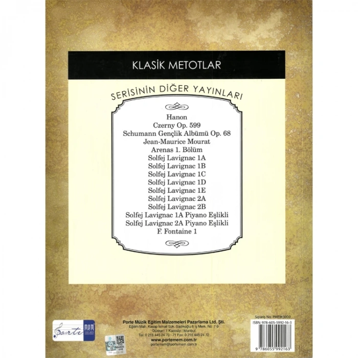 KLASİK METOTLAR SERİSİ- FERDİNAND BEYER OP.101 PİYANO