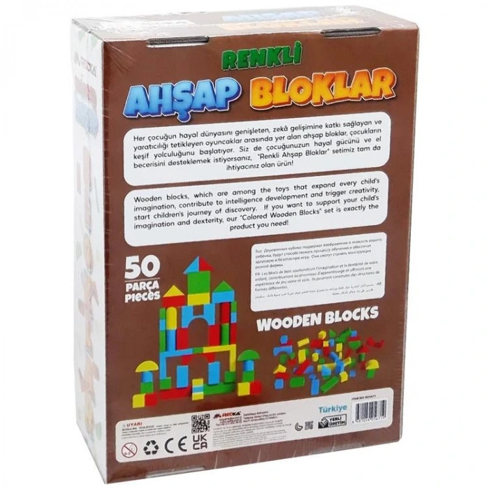 REDKA RD5671 RENKLİ AHŞAP BLOKLAR 50 PARÇA