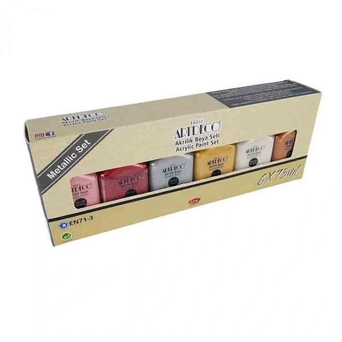 ARTDECO 070I-AS3 AKRİLİK  6x75ml SET METALİK RENKLER
