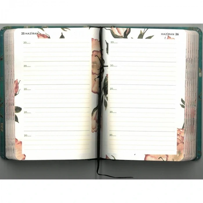 DEFFTER JUST 5 YILLIK ZAMANSIZ (TARİHSİZ) AJANDA 11.5 x16.5 SERT KAPAK ÇİZGİLİ DEFTER / VAN GOGH ALMOND BLOSSOM