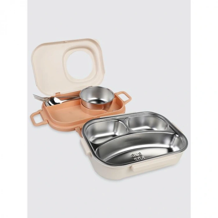 UZSPACE VGN-8021-8036 PASLANMAZ ÇELİK YEMEK KABI - LUNCH BOX 600 ML PEACH WHITE