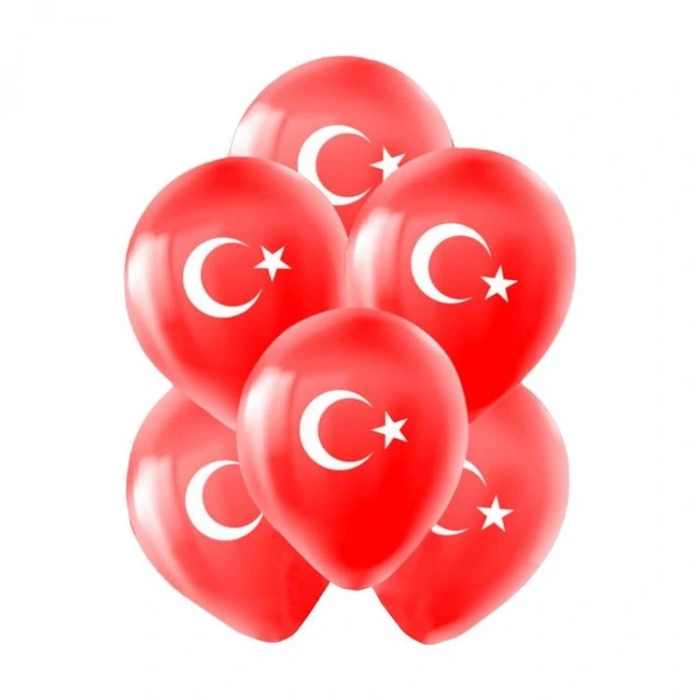 GEMAR BALON 10 26cm  BAYRAK BASKILI BALON 100lü 8+