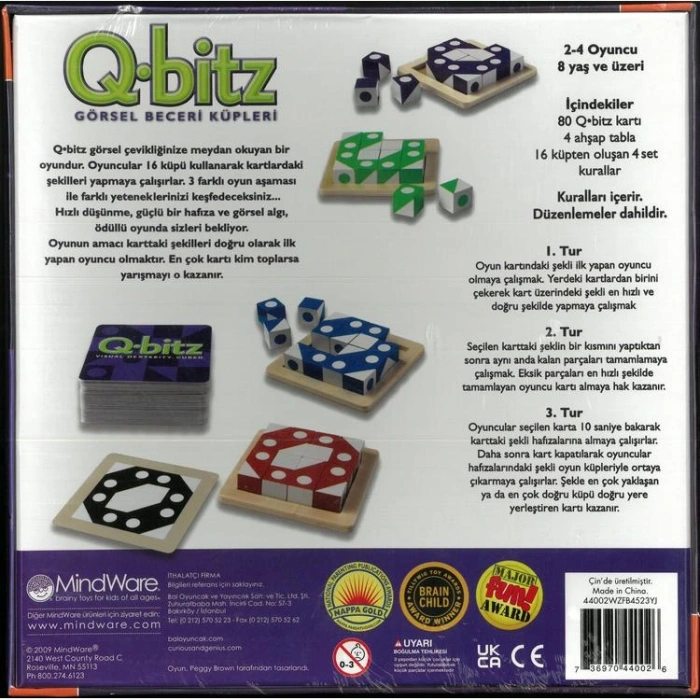 BAL 44002 MINDWARE Q- BİTZ GÖRSEL BECERİ KÜPLERİ KUTU OYUNU   8+