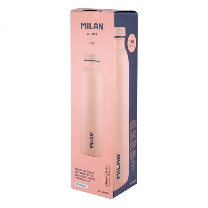MİLAN 643020P 1918 PASLANMAZ İZOTERMAL ÇELİK MATARA 591ML PEMBE