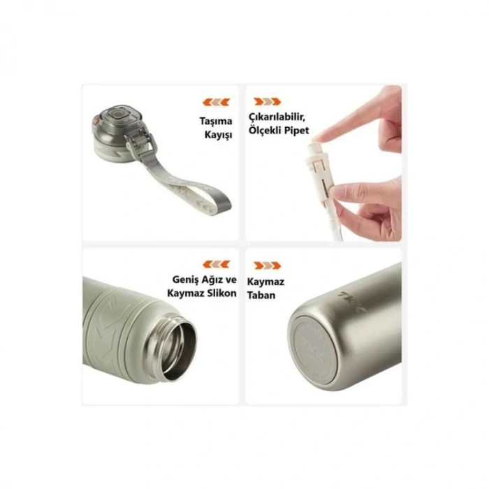 VAGONLİFE T2025 TKK PİPETLİ/ PİPETSİZ KULANIM ÇELİK TERMOS 900ML YEŞİL  (GREEN)