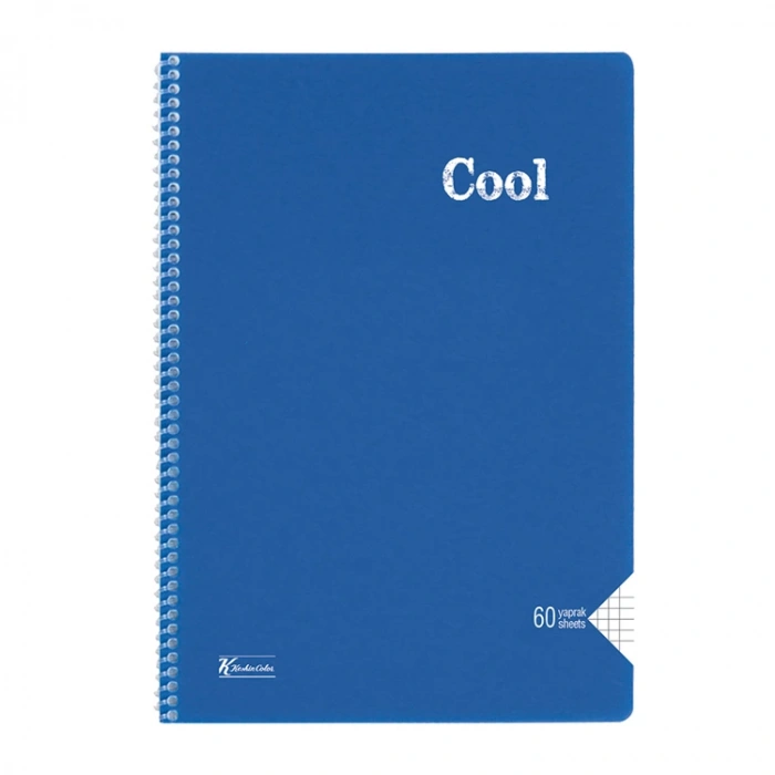 KESKİN COOL PP KAPAK SPİRALLİ DEFTER A4 60 YP. KARELİ