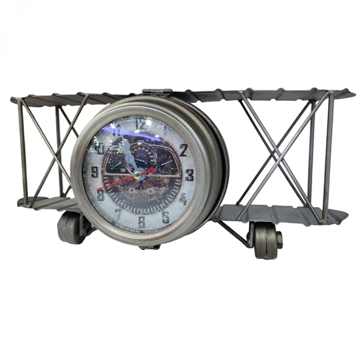 KAKOSAN UÇAK FİGÜRLÜ ANTİK MASA SAATİ NO:15009